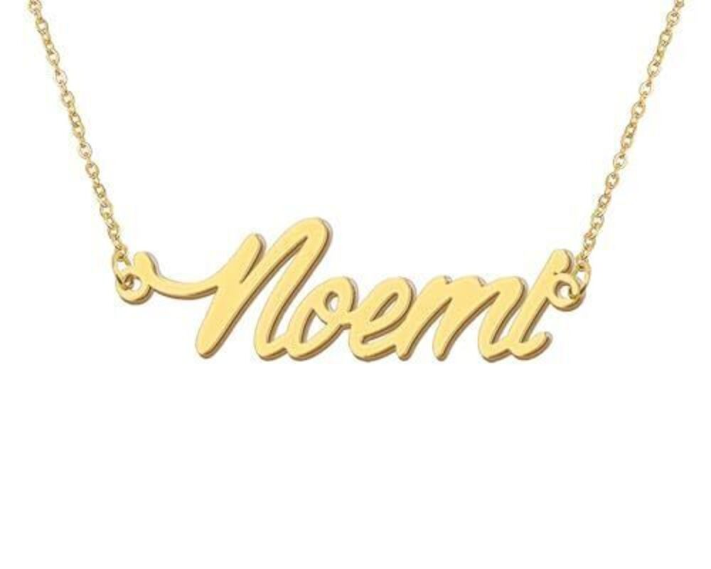 6107 Necklace with Name Noemi 18k Gold Plated Stainless Steel Nameplate